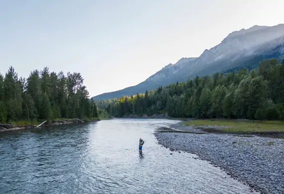 Elk River fishing near Brooks Creek Ranch